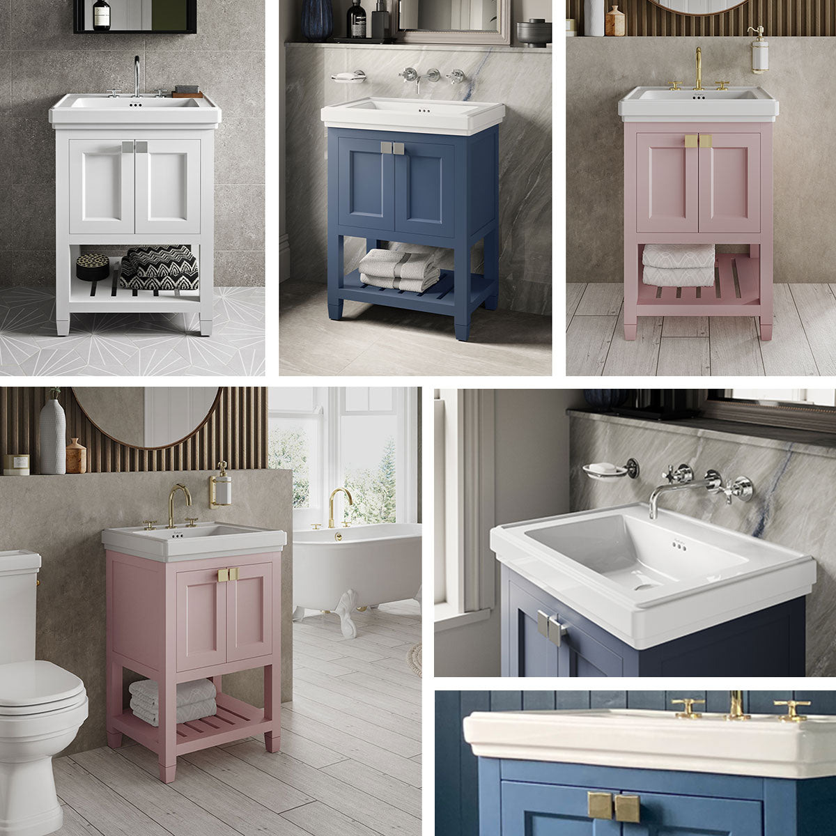 Burlington Riviera 2 Door Floorstanding Vanity Unit with Square Basin Range Deluxe Bathrooms Ireland