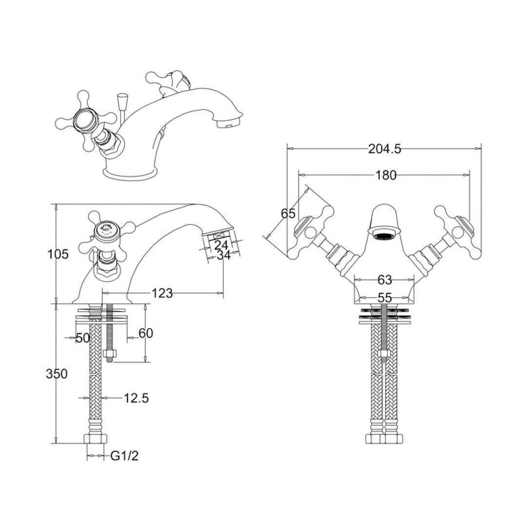 Burlington Stafford Mono Basin Mixer With Pop-Up Waste Deluxe Bathrooms Ireland