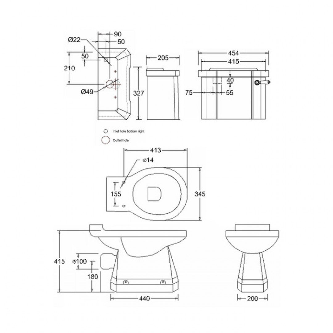 Burlington Standard Close Coupled Toilet Traditional Deluxe Bathrooms Ireland