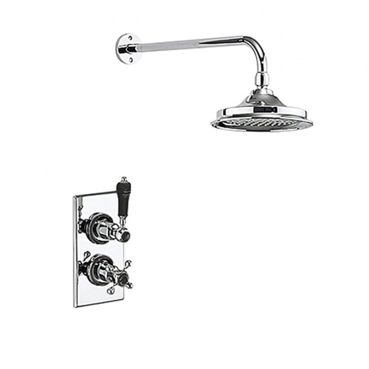 Burlington Trent Thermostatic Single Outlet Shower Valve with Fixed Shower Head Deluxe Bathrooms Ireland