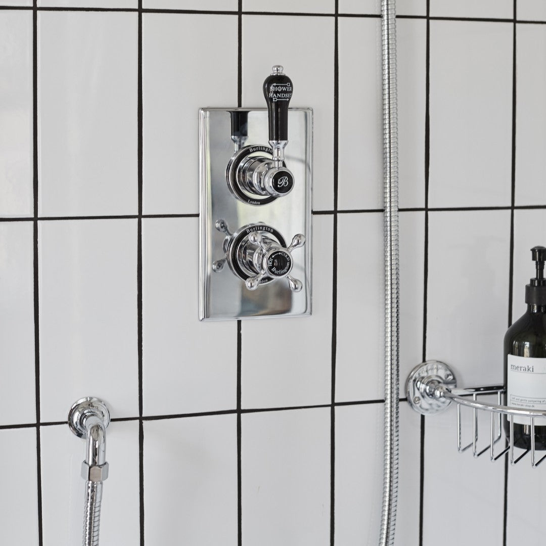 Burlington Trent Thermostatic Single Outlet Shower Valve with Fixed Shower Head Deluxe Bathrooms Ireland