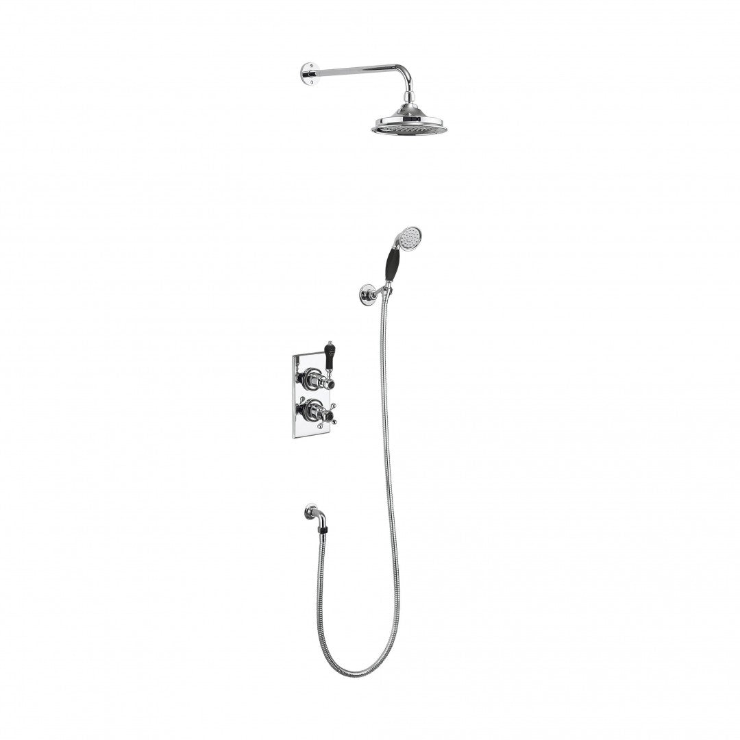 Burlington Trent Thermostatic Dual Outlet Shower Valve with Shower Handset and Overhead Deluxe Bathrooms Ireland