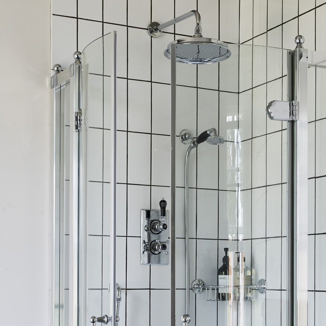 Burlington Trent Thermostatic Dual Outlet Shower Valve with Shower Handset and Overhead Deluxe Bathrooms Ireland
