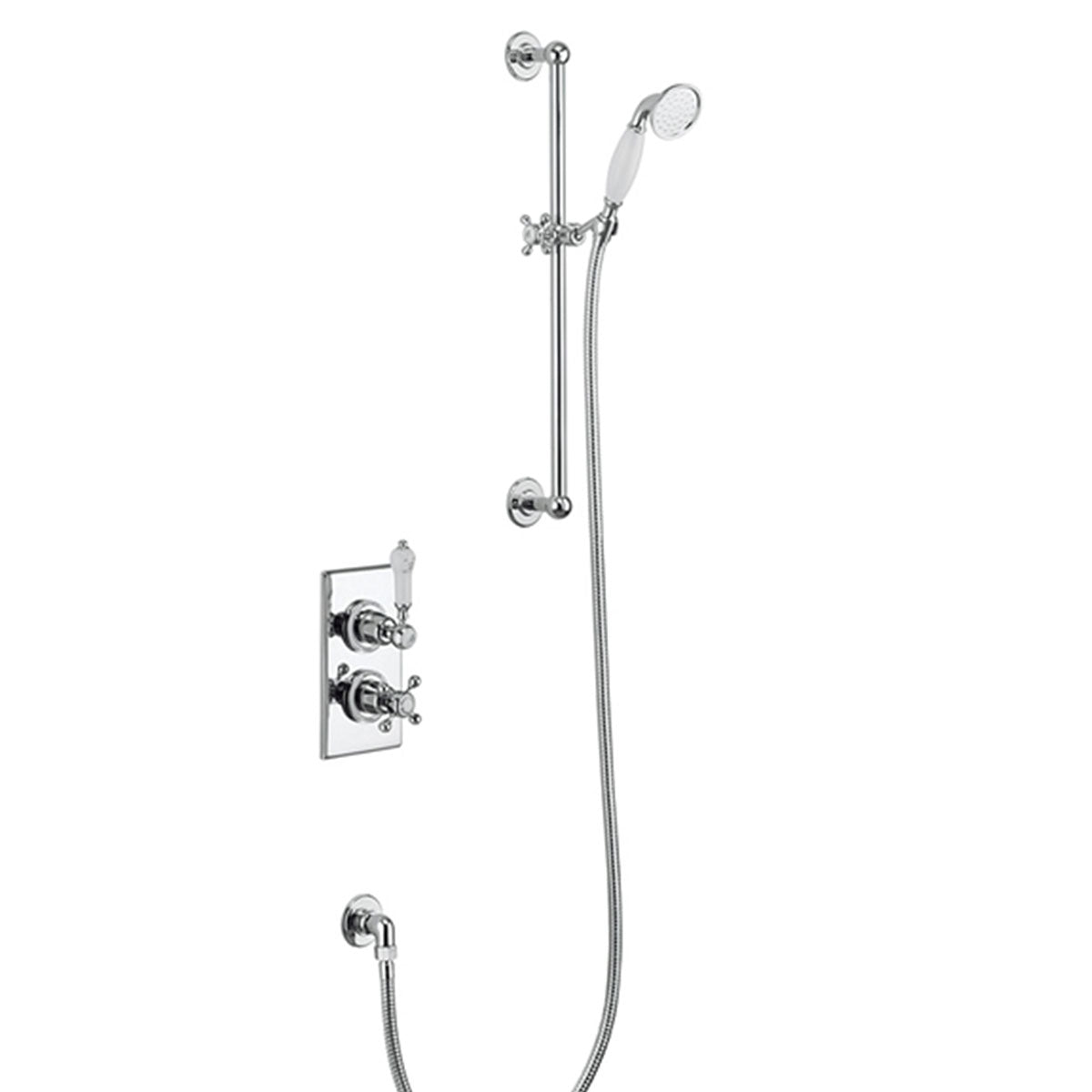 Burlington Trent Thermostatic Single Outlet Shower Valve with Slide Rail Handset Deluxe Bathrooms Ireland