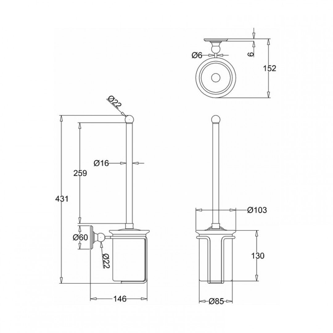 Burlington Toilet Brush Holder Deluxe Bathrooms Ireland