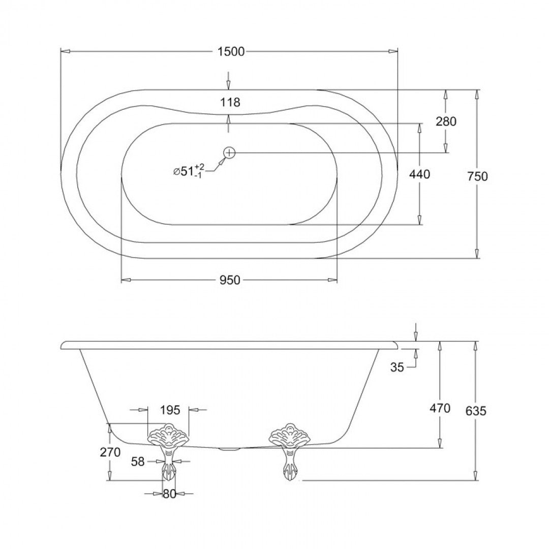 Burlington Windsor Freestanding Double-Ended Bath Deluxe Bathrooms Ireland