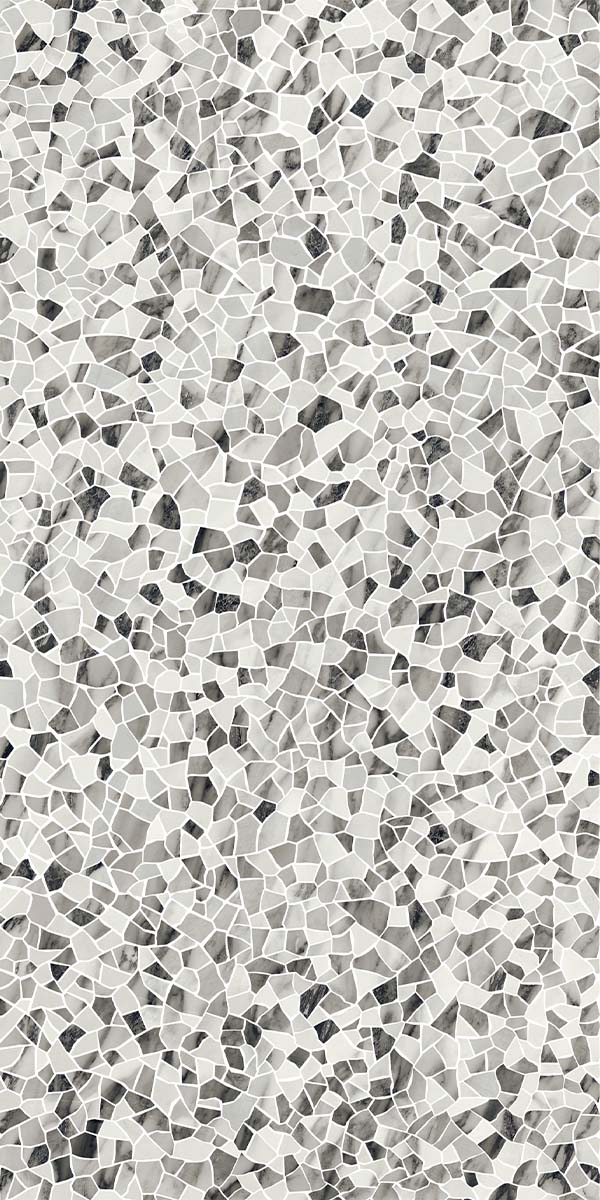 Calacatta Macchia Vecchia Terrazzo Effect Porcelain Tile 60x120cm Gloss