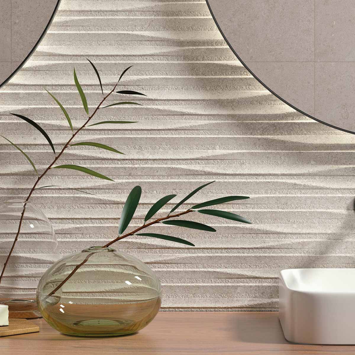 cluny silver stone effect decor ceramic wall tile 33x100cm