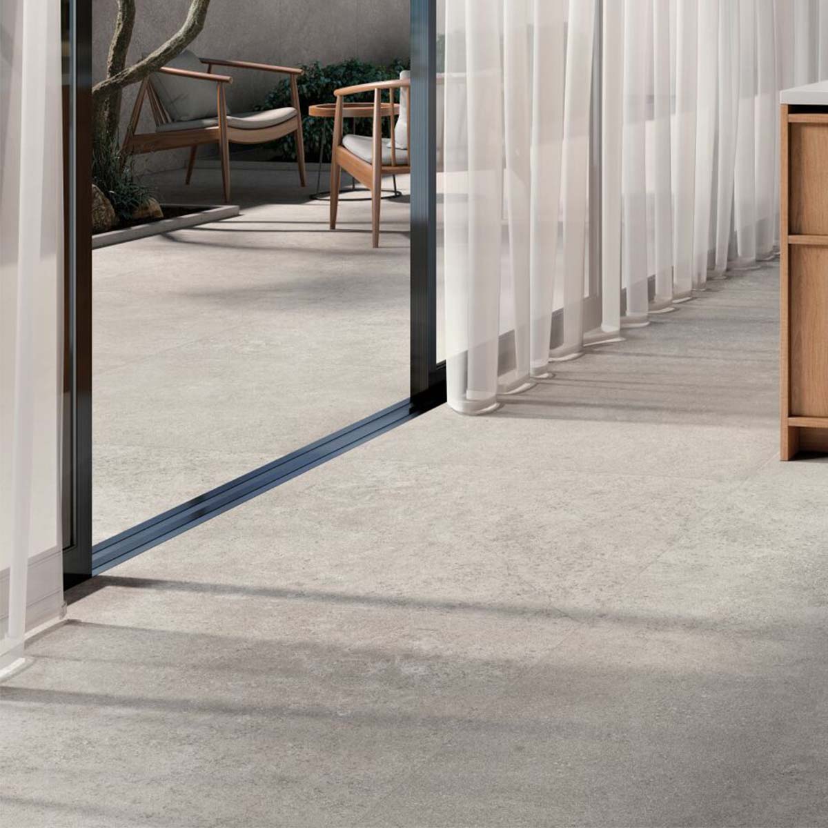 cluny silver stone effect porcelain floor tile 90x90cm matt