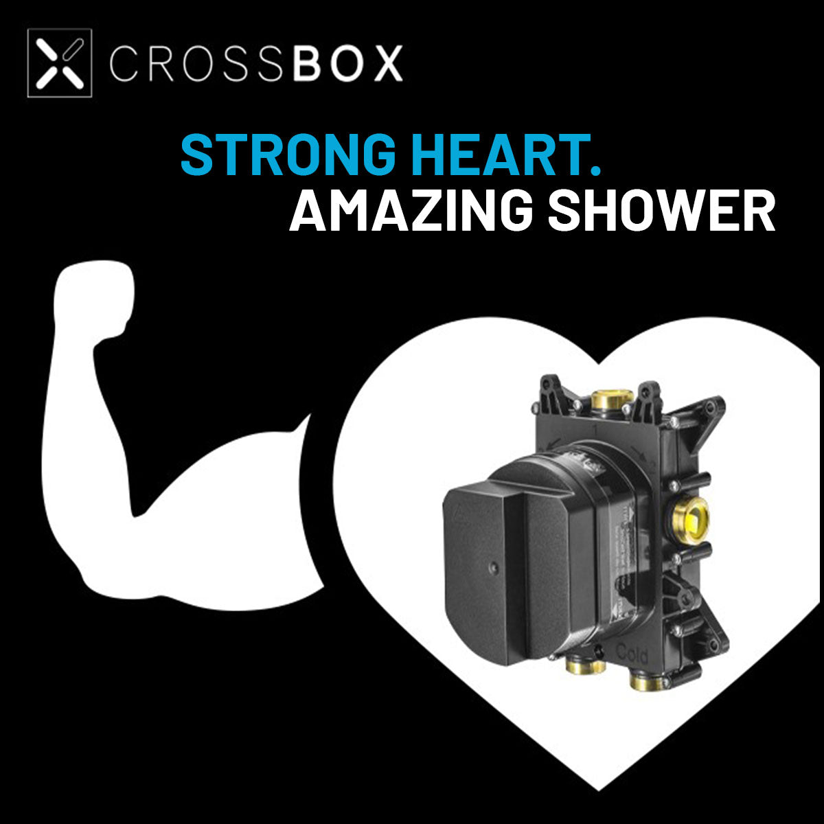 Crosswater MPRO Dual Outlet Concealed Thermo Shower Valve With Shower Handset Kit & Fixed Showerhead