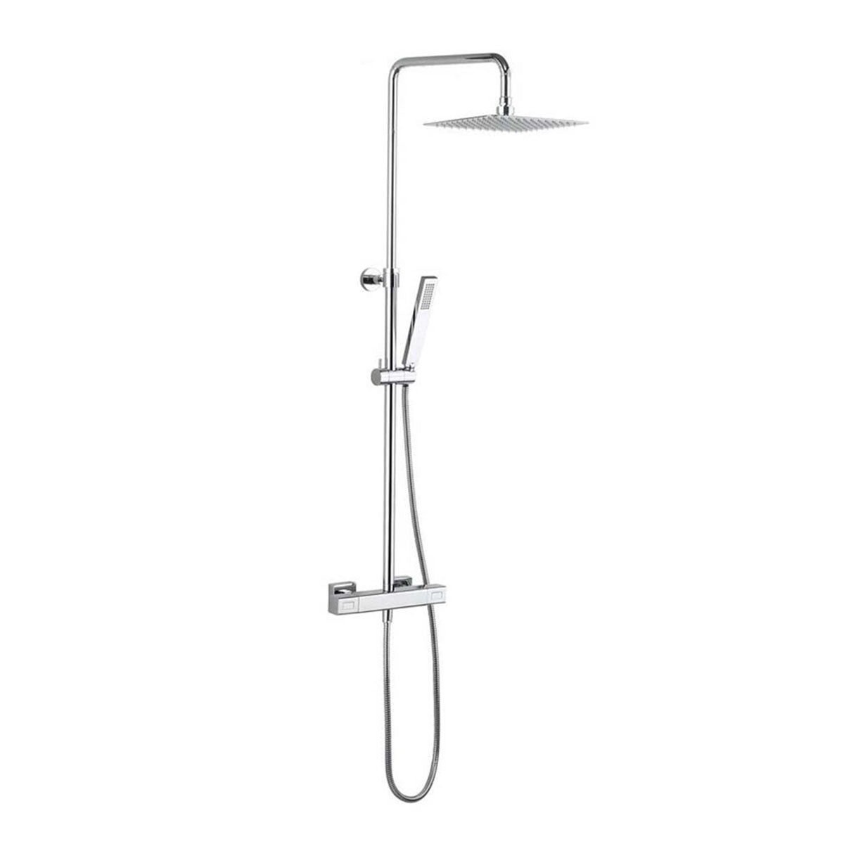 crosswater atoll thermostatic exposed shower valve kit chrome