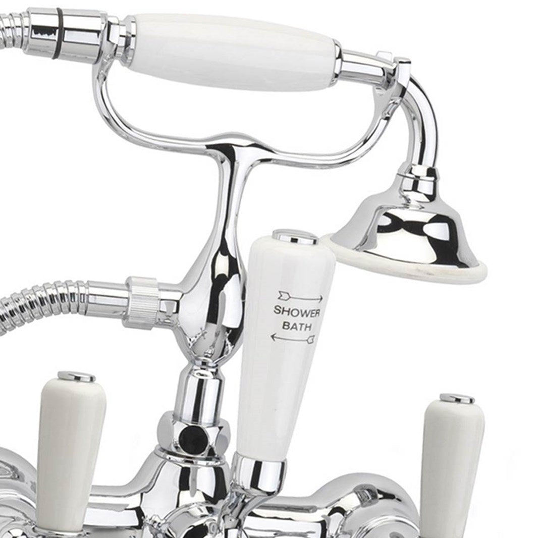 Crosswater Belgravia Lever Bath Shower Mixer With Handheld Kit - Chrome