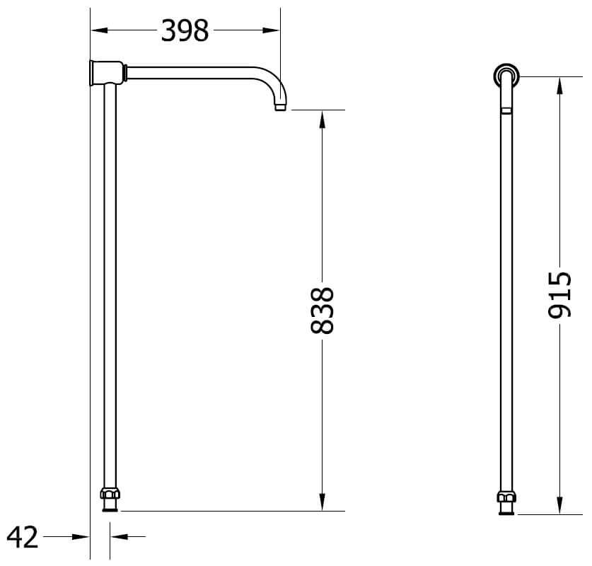 Crosswater Belgravia Exposed Thermostatic Shower Valve With Fixed Shower Head & Slide Rail Handset