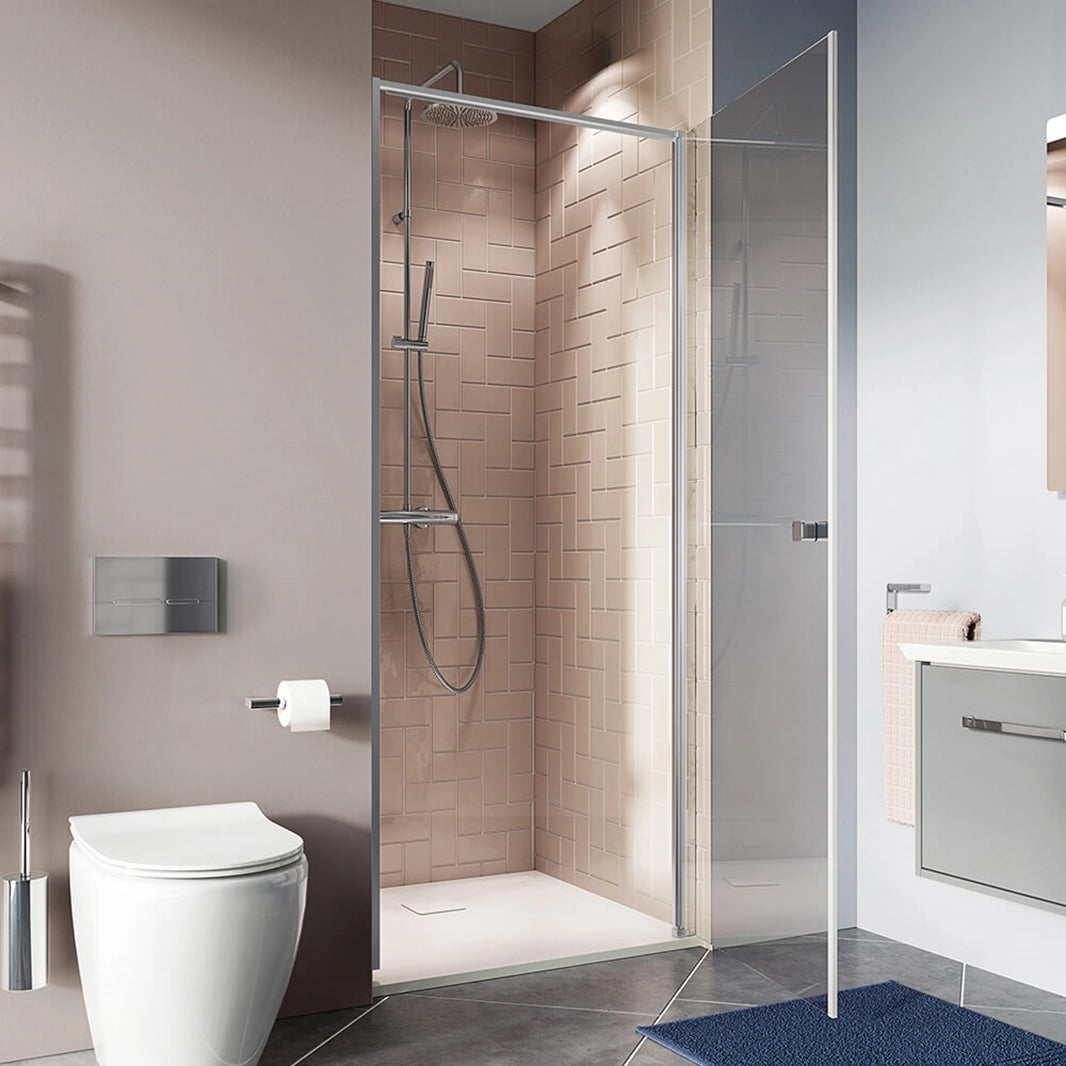 crosswater clear 6 hinged door with side panel