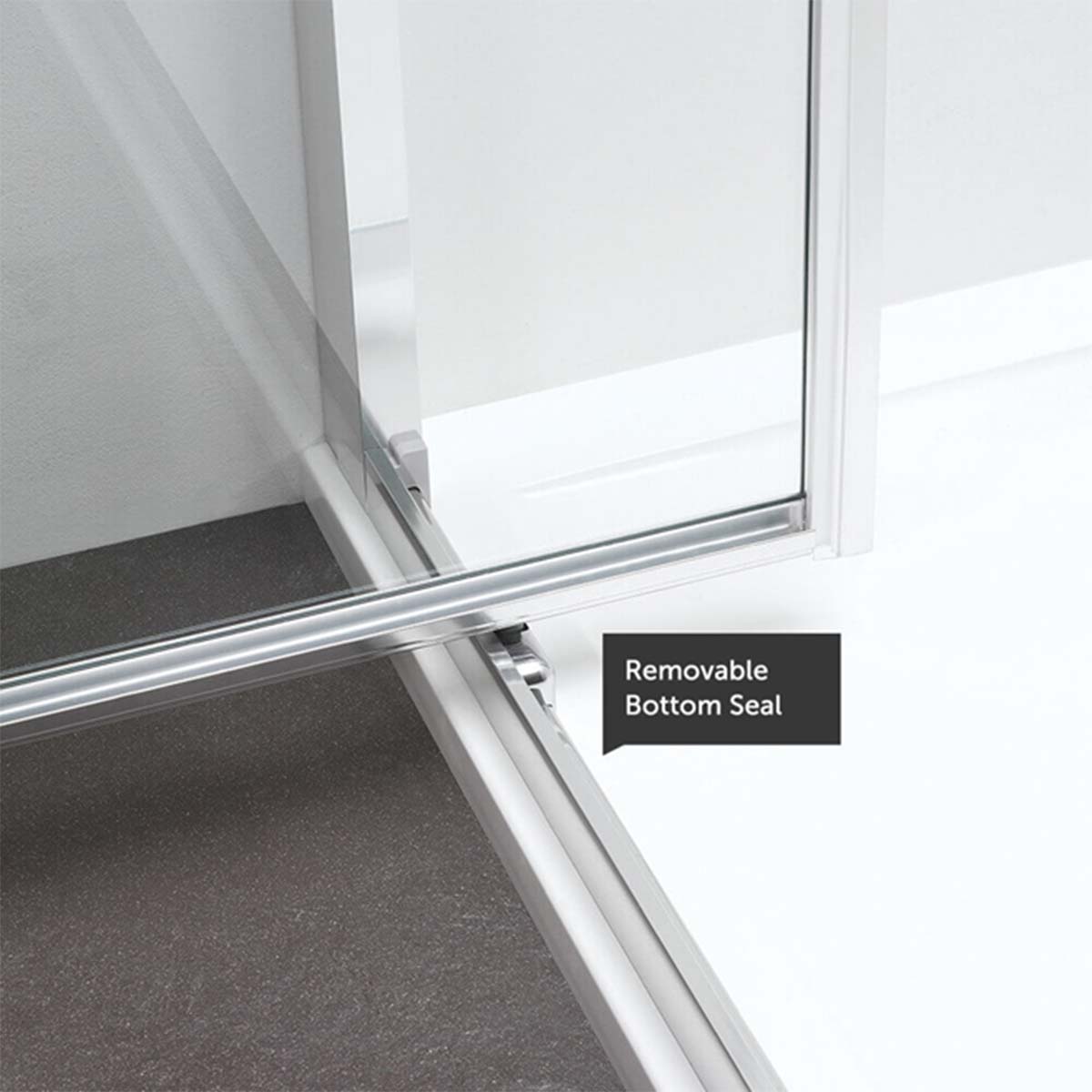 crosswater clear 6mm chrome pivot shower door optional side panel
