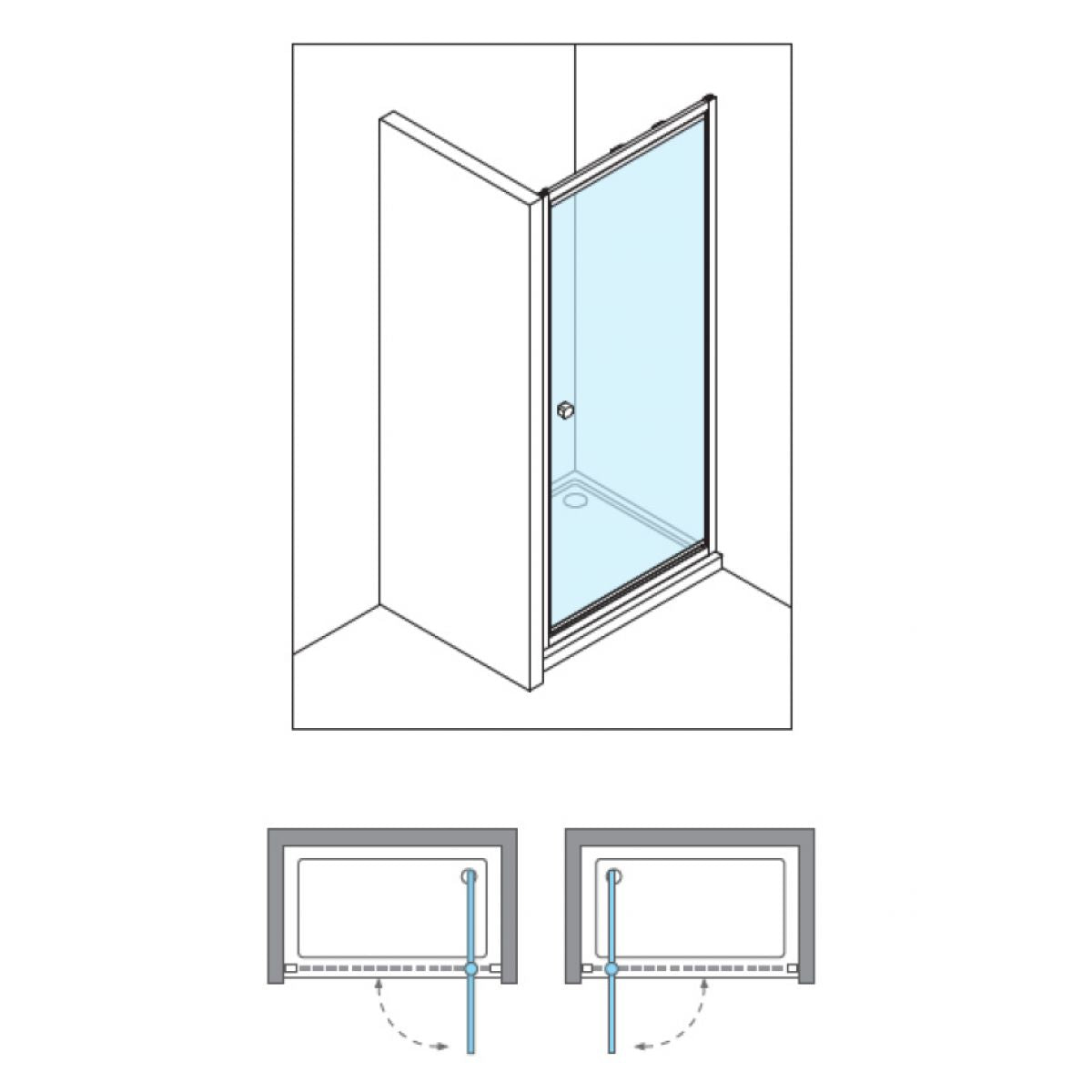 crosswater clear 6mm infold shower door optional side panel