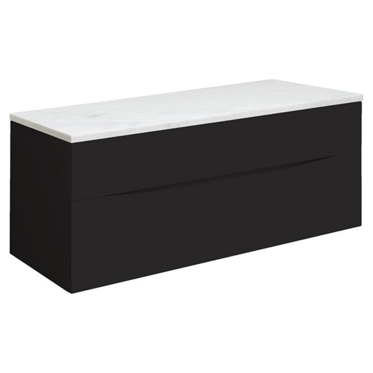 Crosswater Glide II Double Drawer Wall Hung Vanity Unit With Marble Effect Worktop