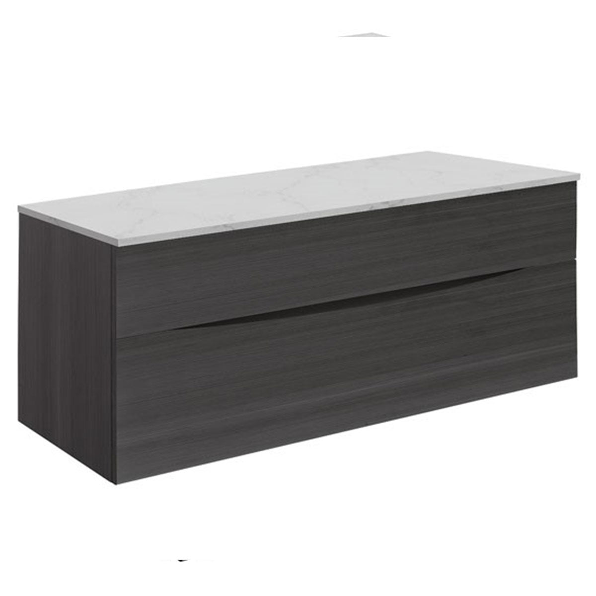 Crosswater Glide II Double Drawer Wall Hung Vanity Unit With Marble Effect Worktop