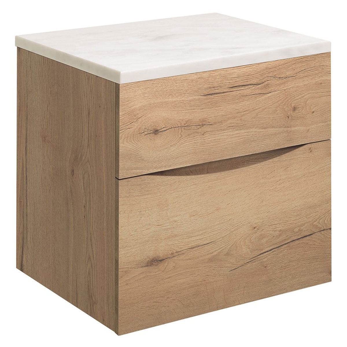 Crosswater Glide II Double Drawer Wall Hung Vanity Unit With Marble Effect Worktop