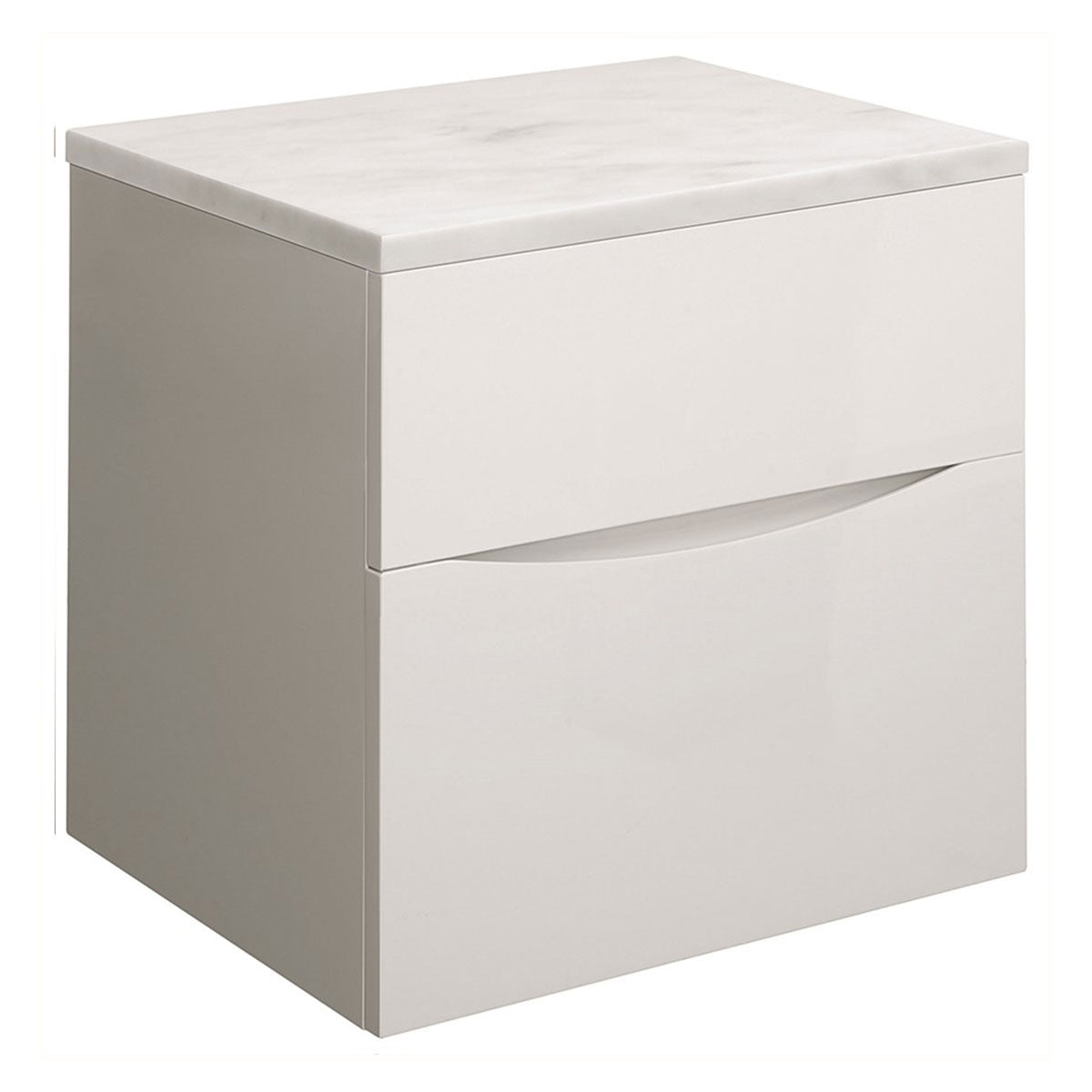 Crosswater Glide II Double Drawer Wall Hung Vanity Unit With Marble Effect Worktop