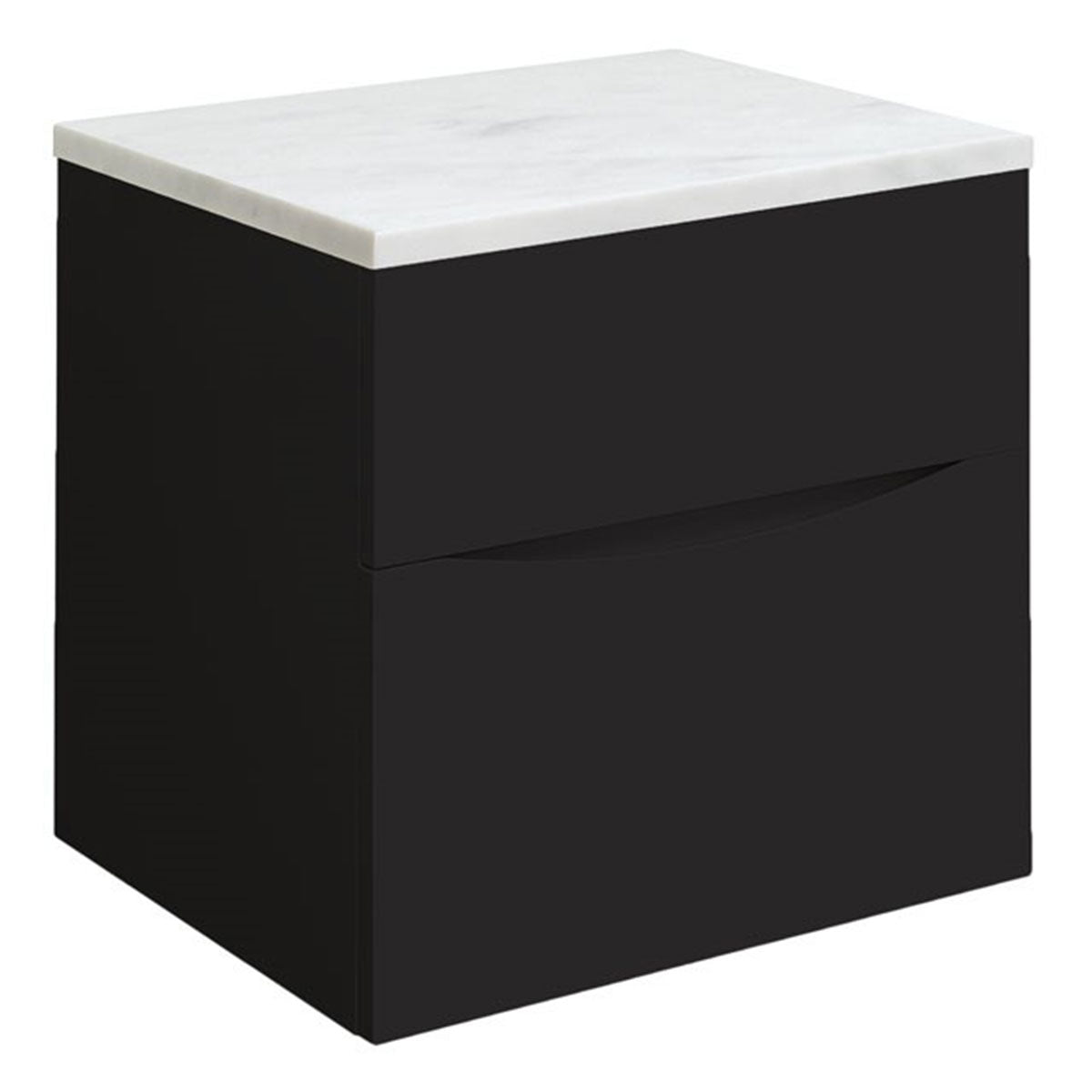 Crosswater Glide II Double Drawer Wall Hung Vanity Unit With Marble Effect Worktop