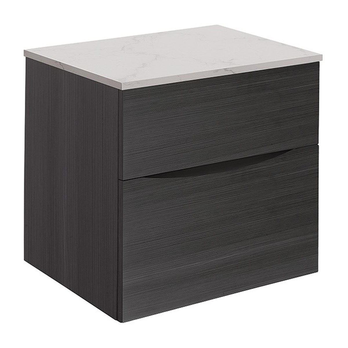 Crosswater Glide II Double Drawer Wall Hung Vanity Unit With Marble Effect Worktop