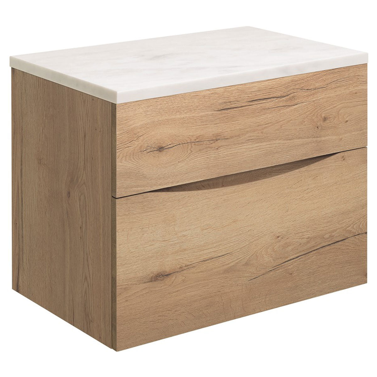 Crosswater Glide II Double Drawer Wall Hung Vanity Unit With Marble Effect Worktop