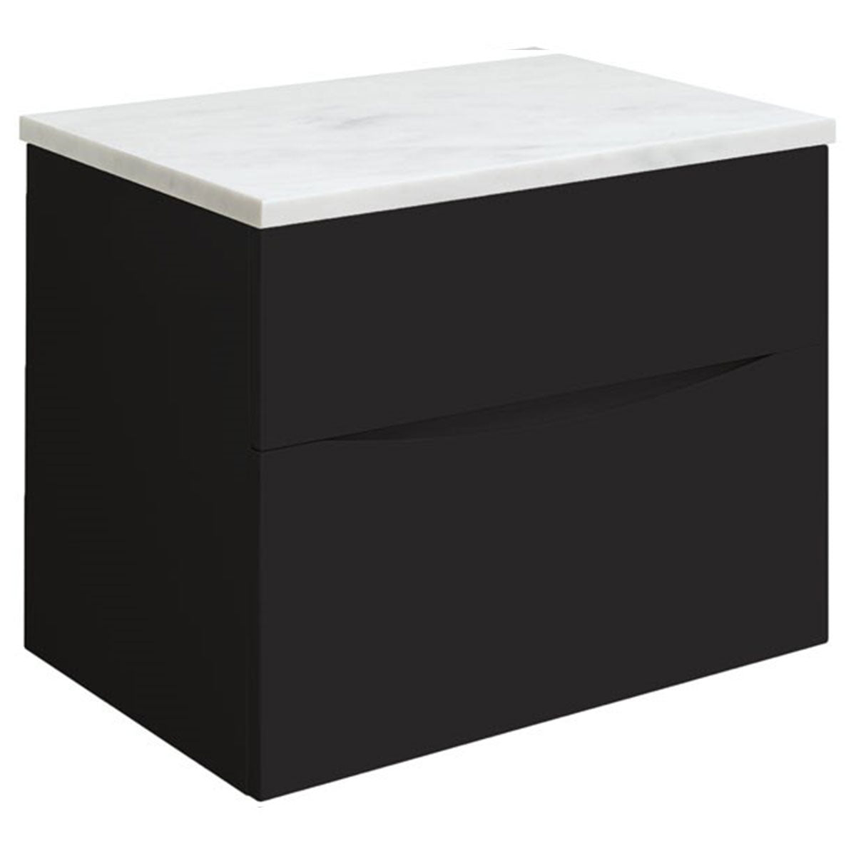 Crosswater Glide II Double Drawer Wall Hung Vanity Unit With Marble Effect Worktop