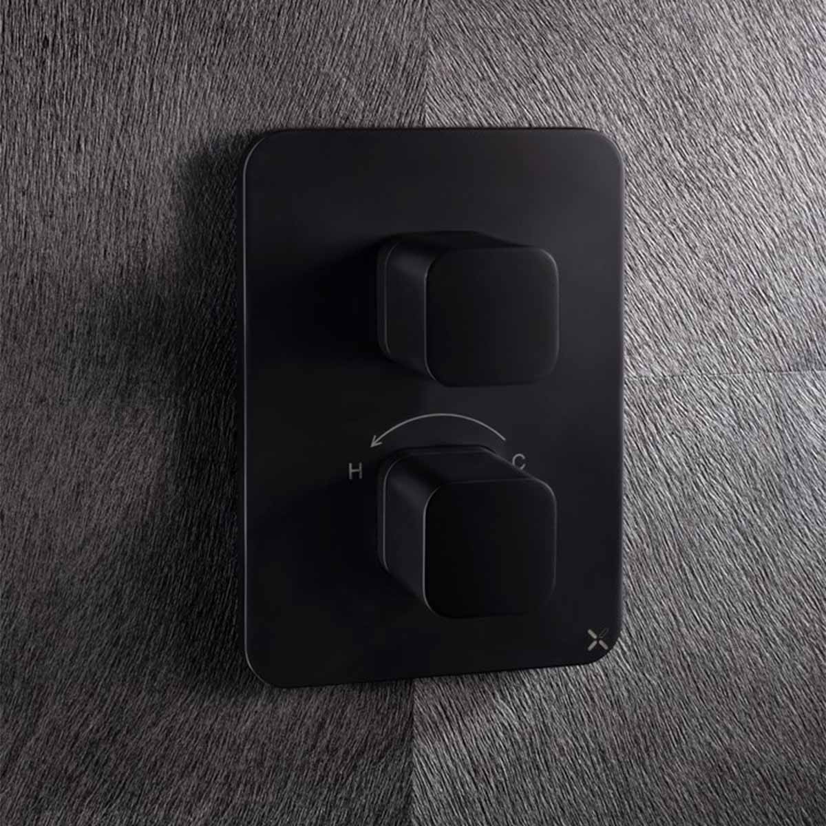 crosswater glide ii thermostatic shower valve black