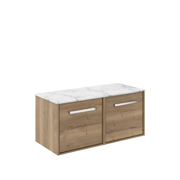 Crosswater Infinity 1000 Double Drawer Wall Hung Vanity Unit With Worktop