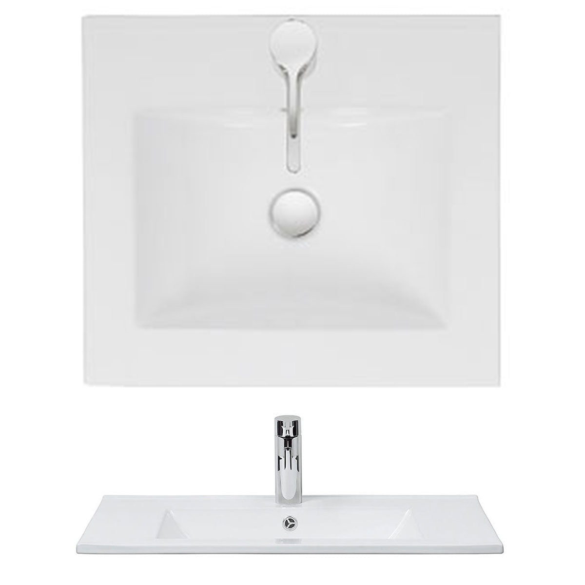 Crosswater Glide II Double Drawer Wall Hung Vanity Unit With Ceramic Basin