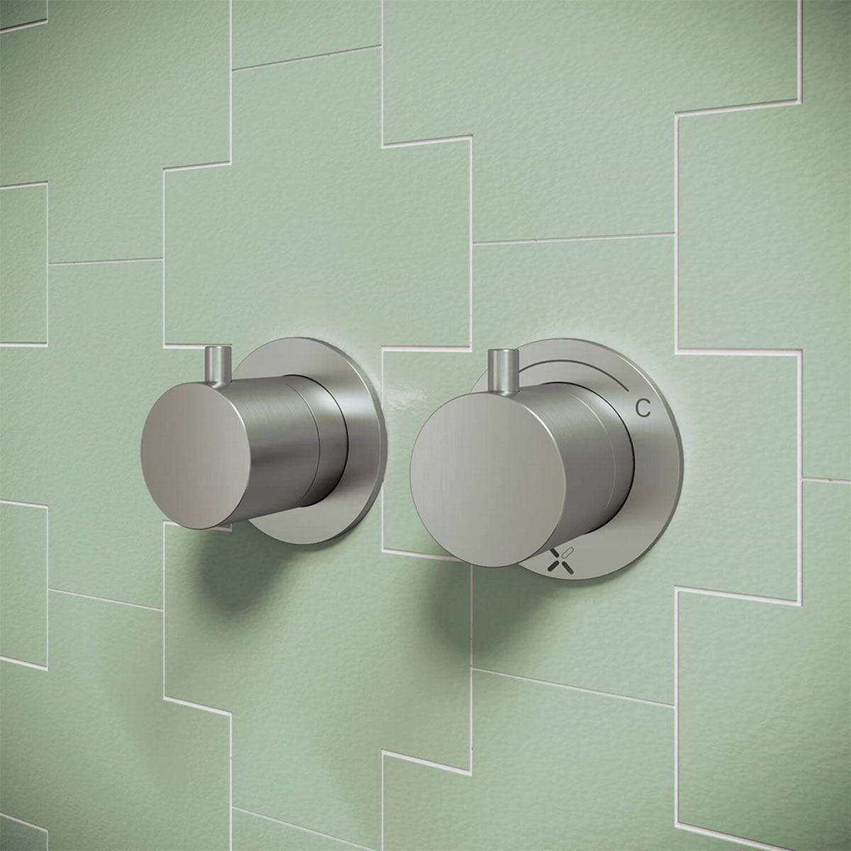 crosswater module 2 outlet concealed valve brushed stainless steel lifestyle