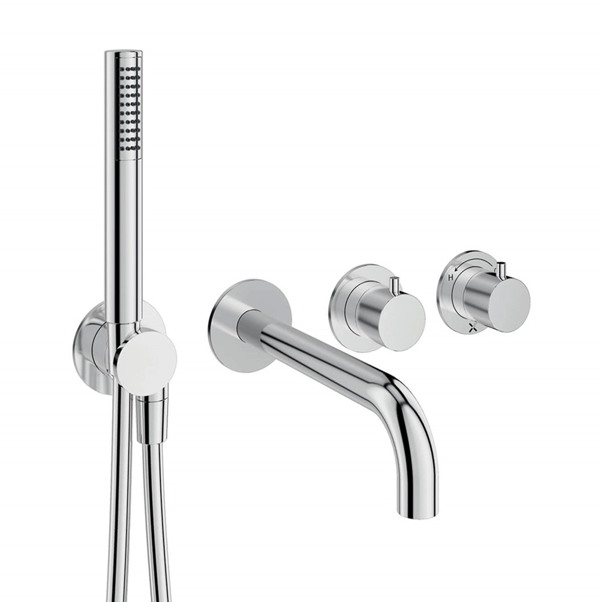 crosswater module 2 outlet concealed valve-with handset and bath spout chrome