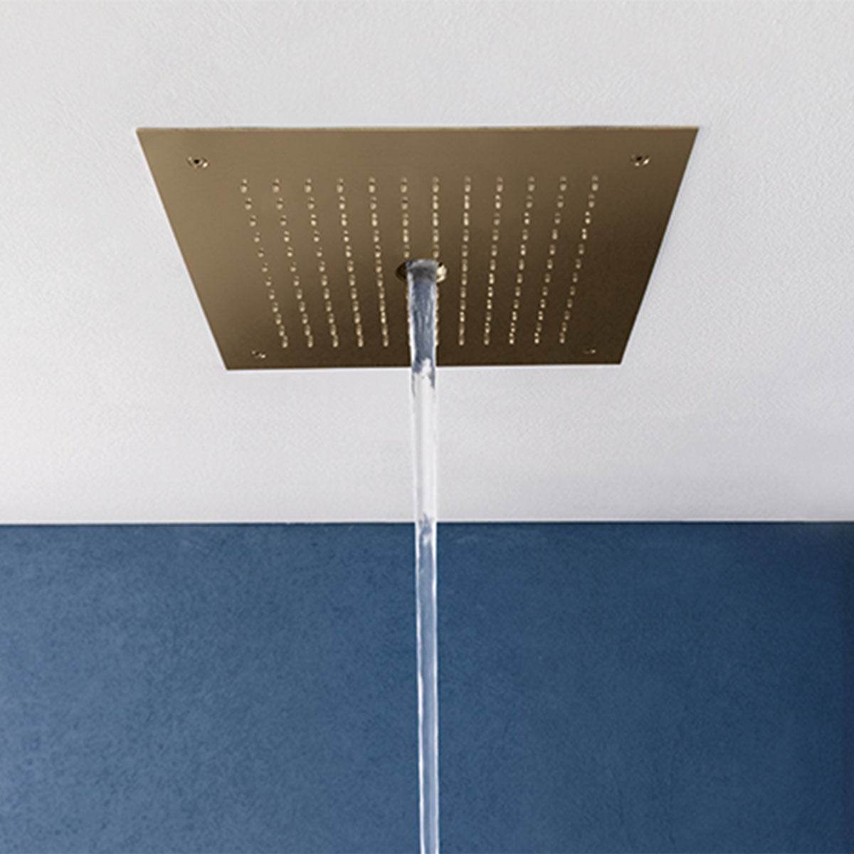 Crosswater MPRO 3 Outlet Thermostatic Shower Valve With Pencil Handset and Fixed Overhead Brushed Brass