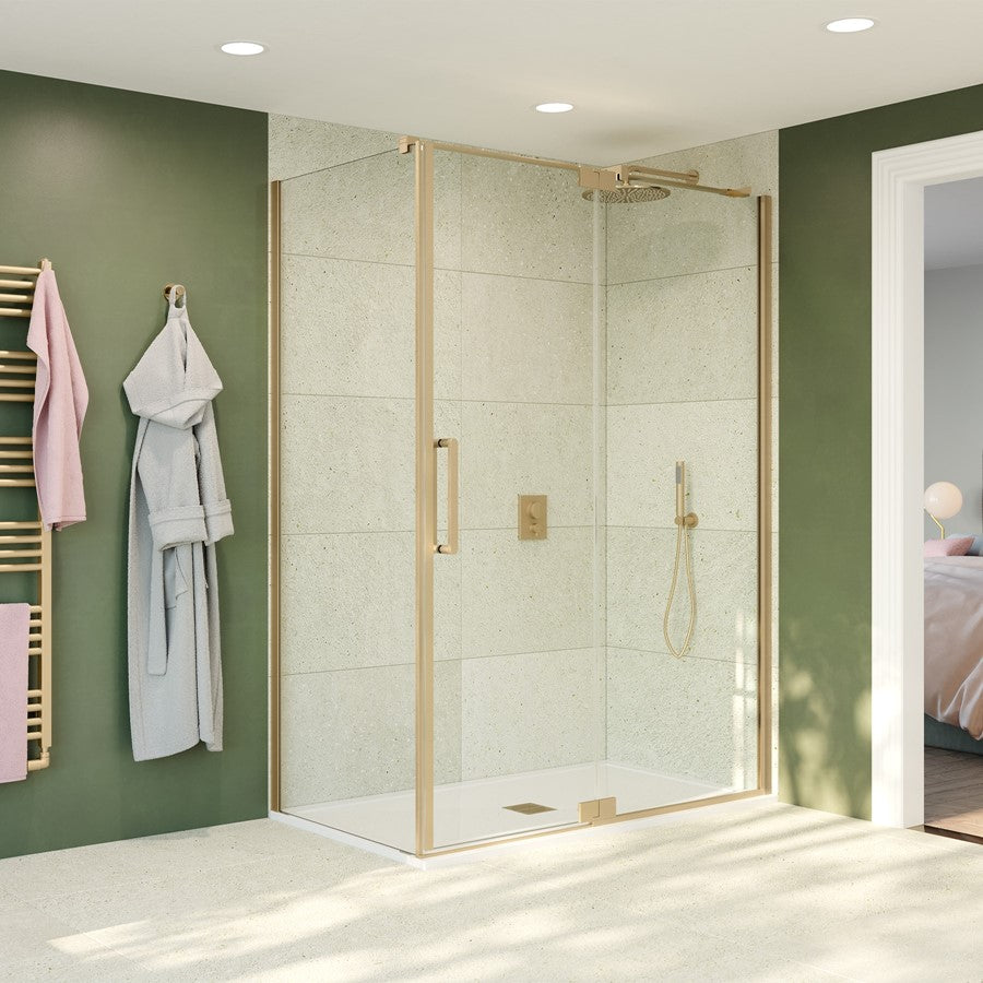 Crosswater OPTIX 10 Pivot Shower Door With Inline Panel & Optional Side Panel