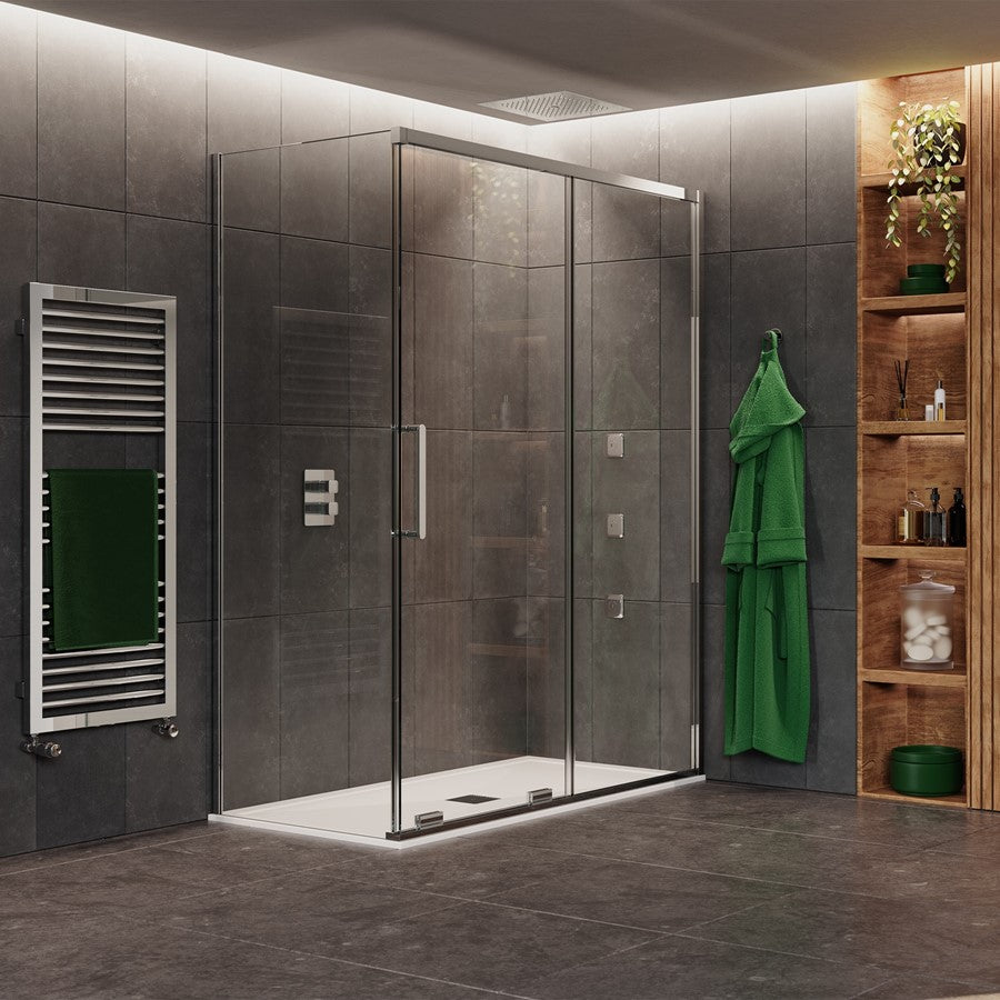 Crosswater OPTIX 10 Single Sliding Shower Door & Optional Side Panel