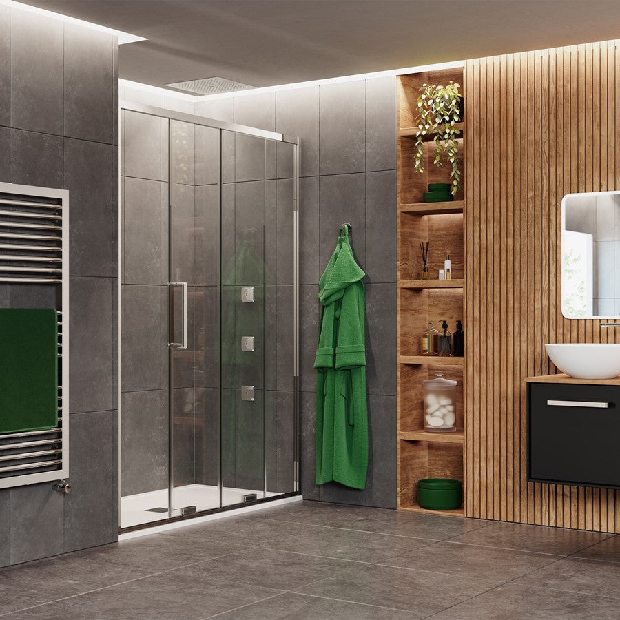 Crosswater OPTIX 10 Single Sliding Shower Door & Optional Side Panel