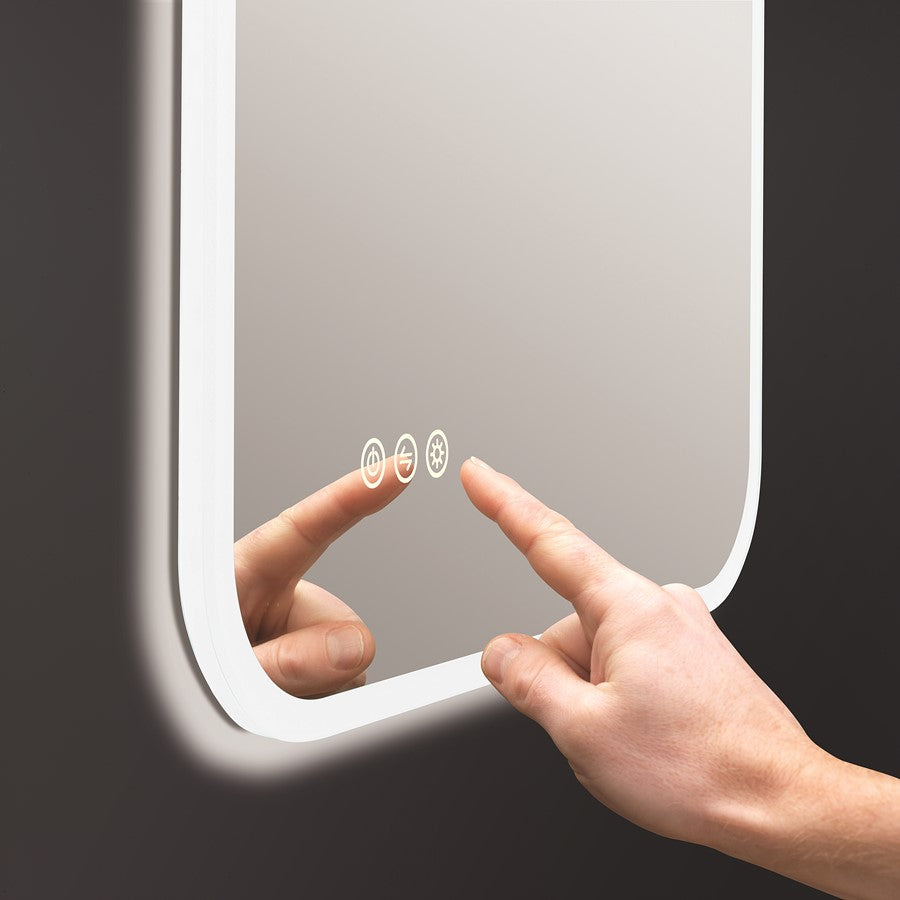 crosswater svelte led illuminated bathroom mirror controls