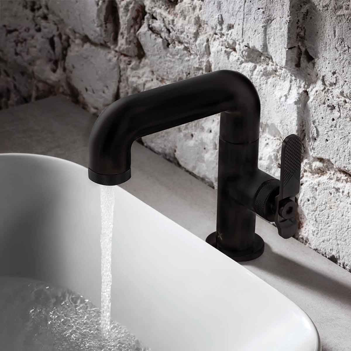 crosswater union mixer mono basin tap matt black lifestyle