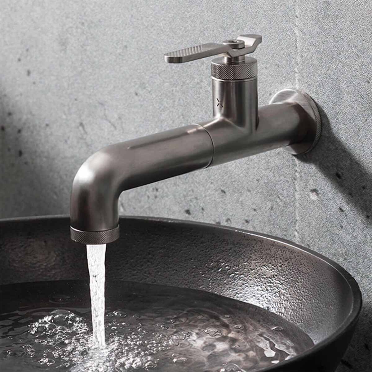 crosswater union wall mounted basin mixer tap with lever handle brushed nickel