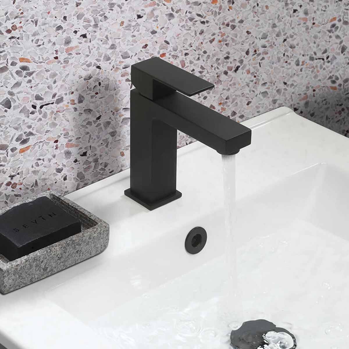 crosswater verge mixer mono basin tap matt black lifestyle
