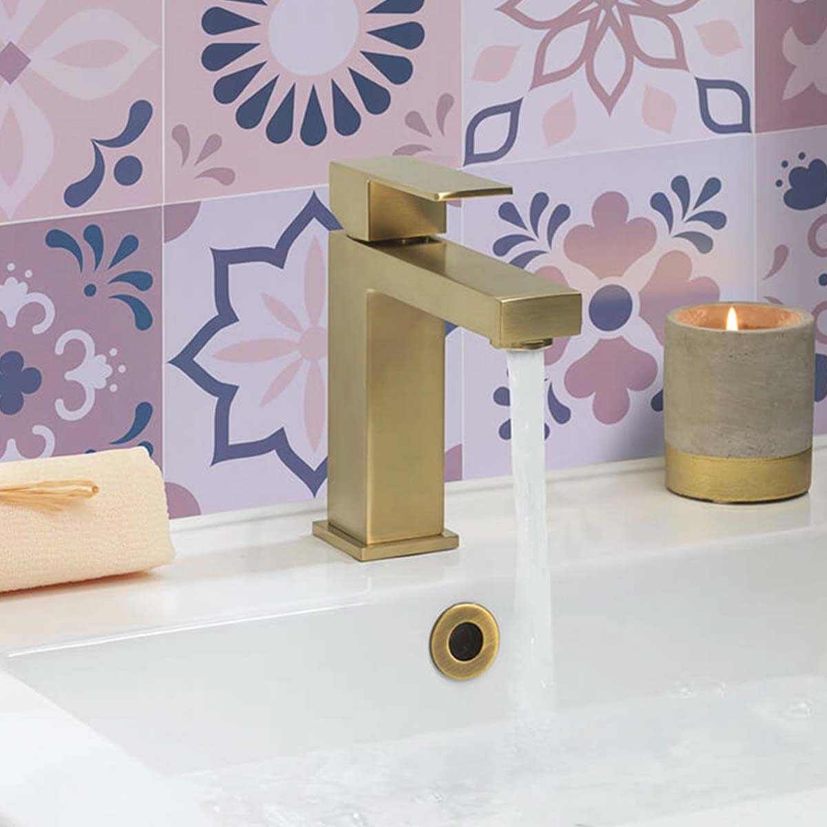 crosswater verge mixer mono basin tap brushed brass lifestyle