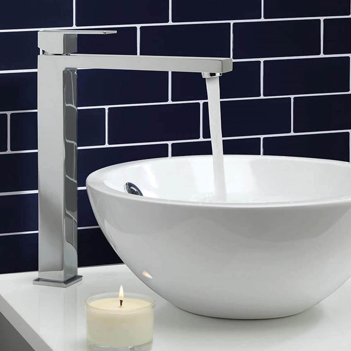 crosswater verge tall basin mixer tap chrome lifestyle