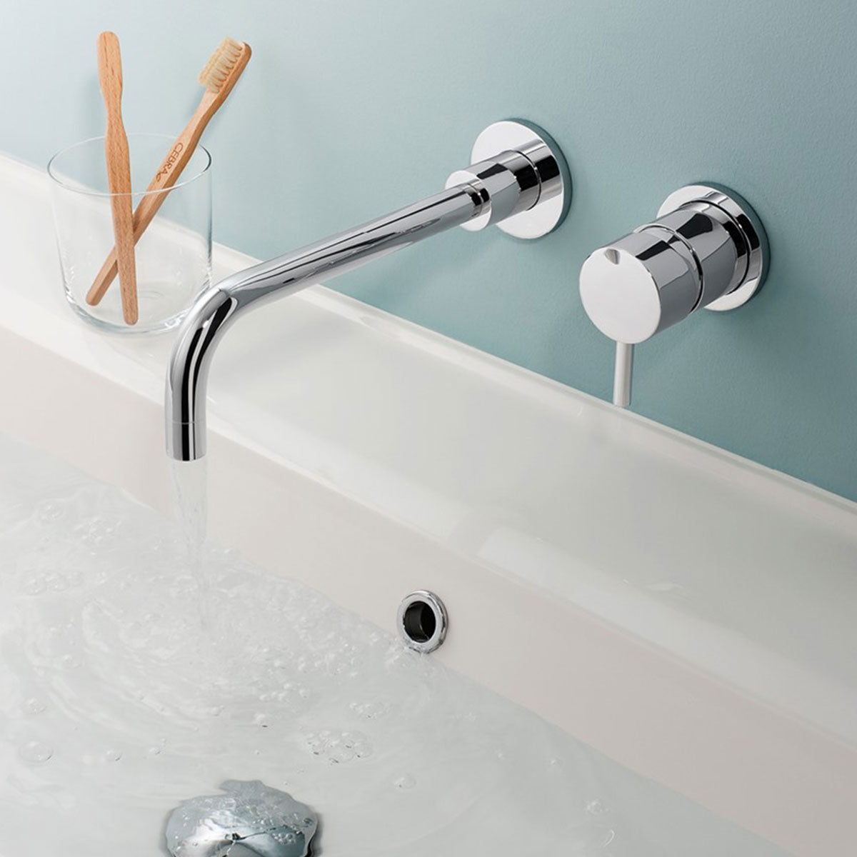 Crosswater Kai Lever Wall Mounted 2 Hole Basin Mixer