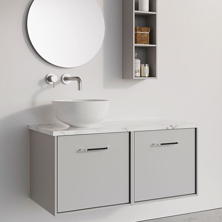 Crosswater Infinity 1000 Double Drawer Wall Hung Vanity Unit With Worktop