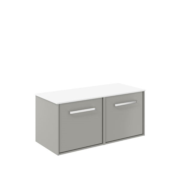 Crosswater Infinity 1000 Double Drawer Wall Hung Vanity Unit With Worktop
