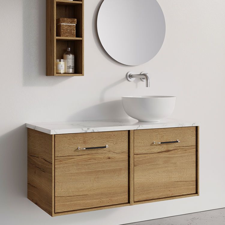 Crosswater Infinity 1000 Double Drawer Wall Hung Vanity Unit With Worktop