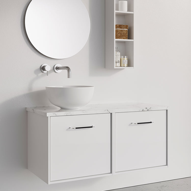 Crosswater Infinity 1000 Double Drawer Wall Hung Vanity Unit With Worktop