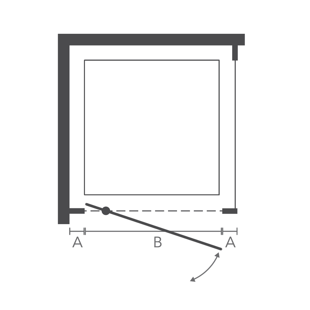 iFOUR Framed Pivot Shower Door