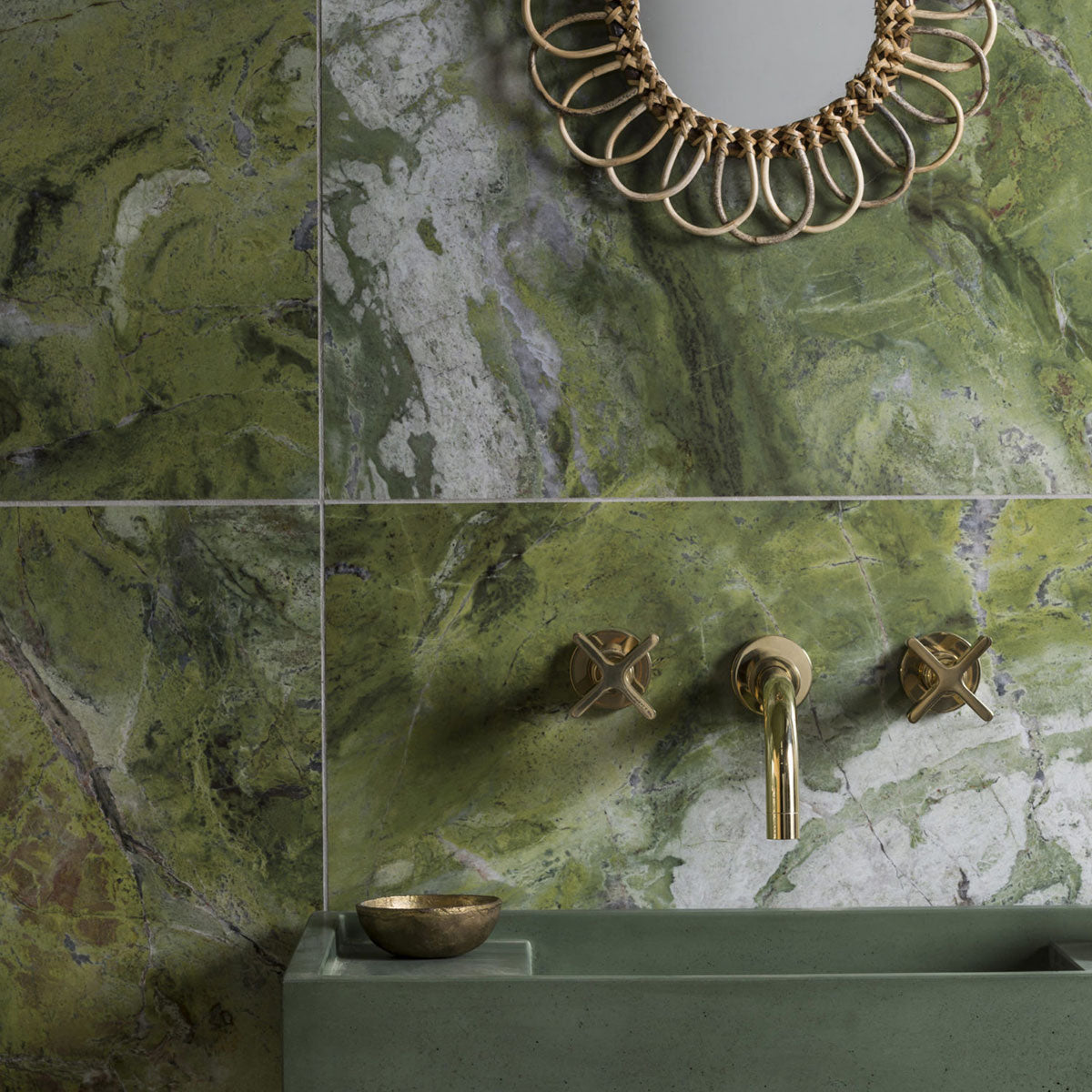 Deluxe Emerald Marble Effect Porcelain Tile Gloss 60x120cm